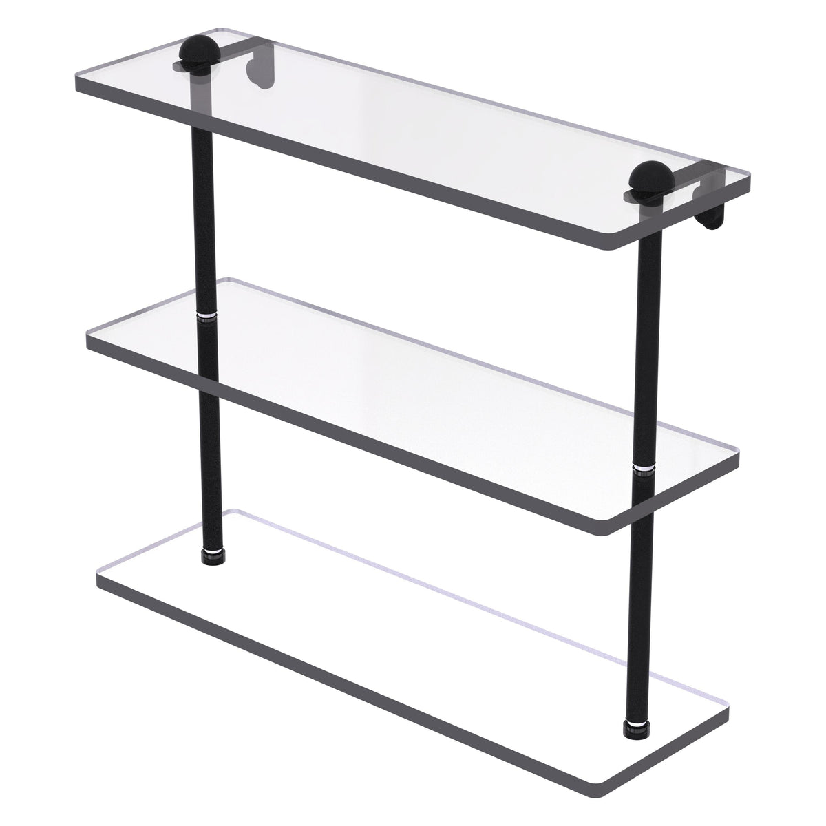 Triple Tiered Vanity Glass Shelf with Beveled Edges