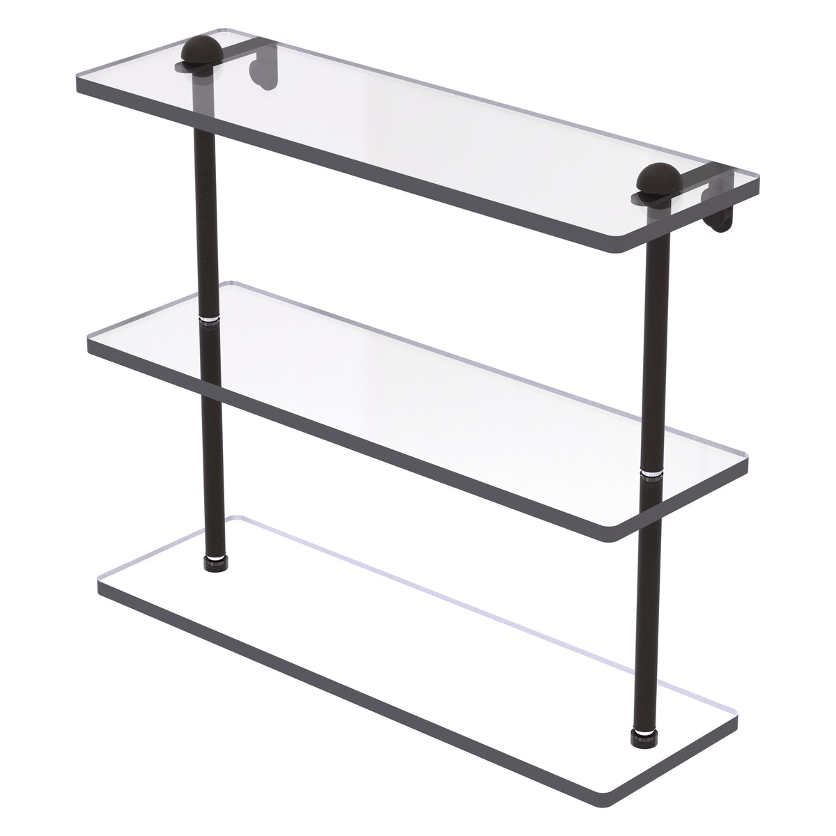 Triple Tiered Vanity Glass Shelf with Beveled Edges