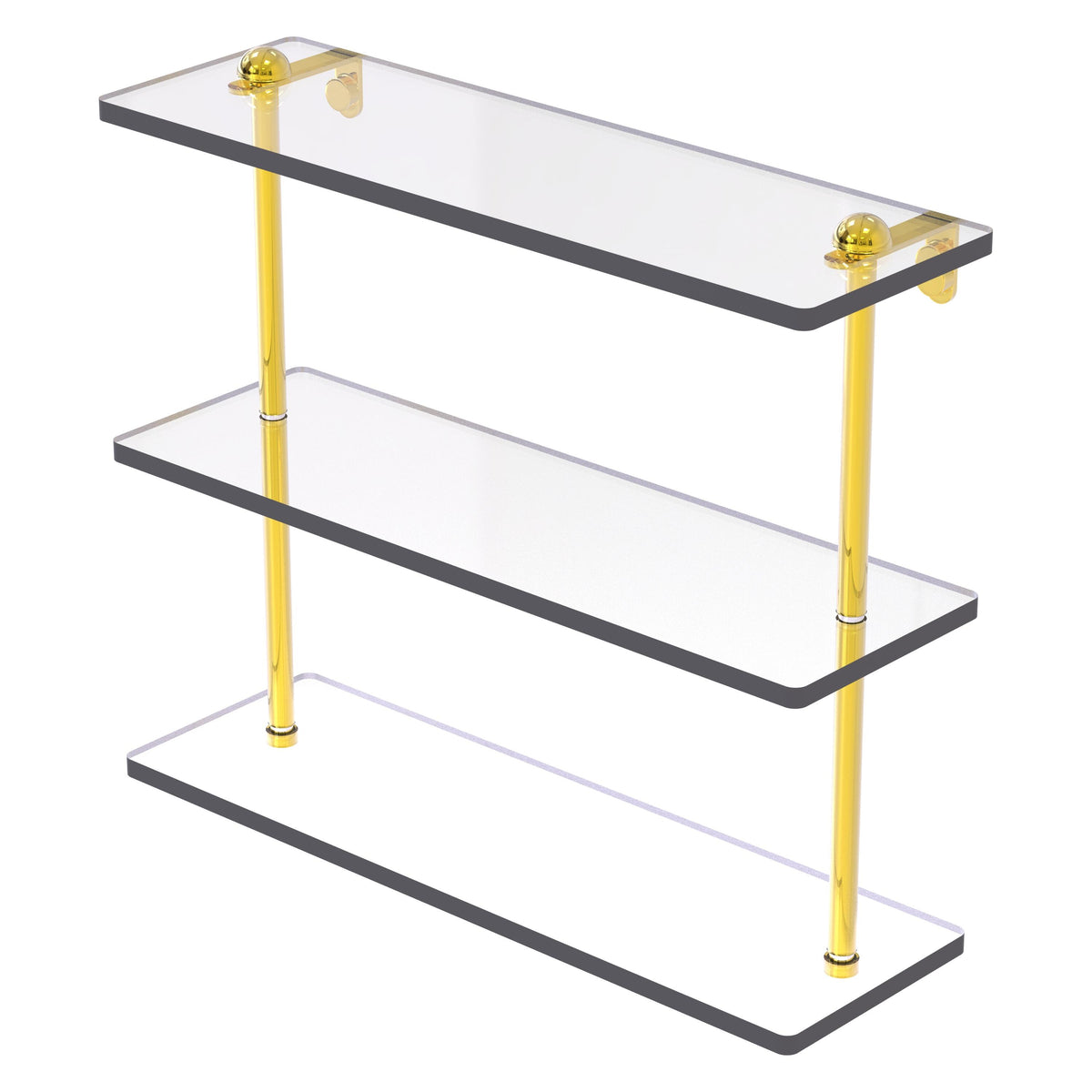 Triple Tiered Vanity Glass Shelf with Beveled Edges