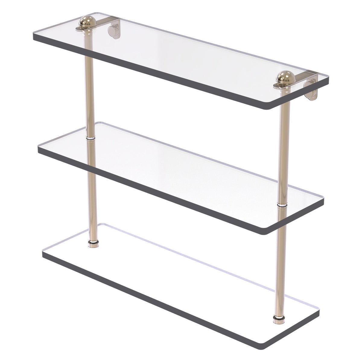 Triple Tiered Vanity Glass Shelf with Beveled Edges