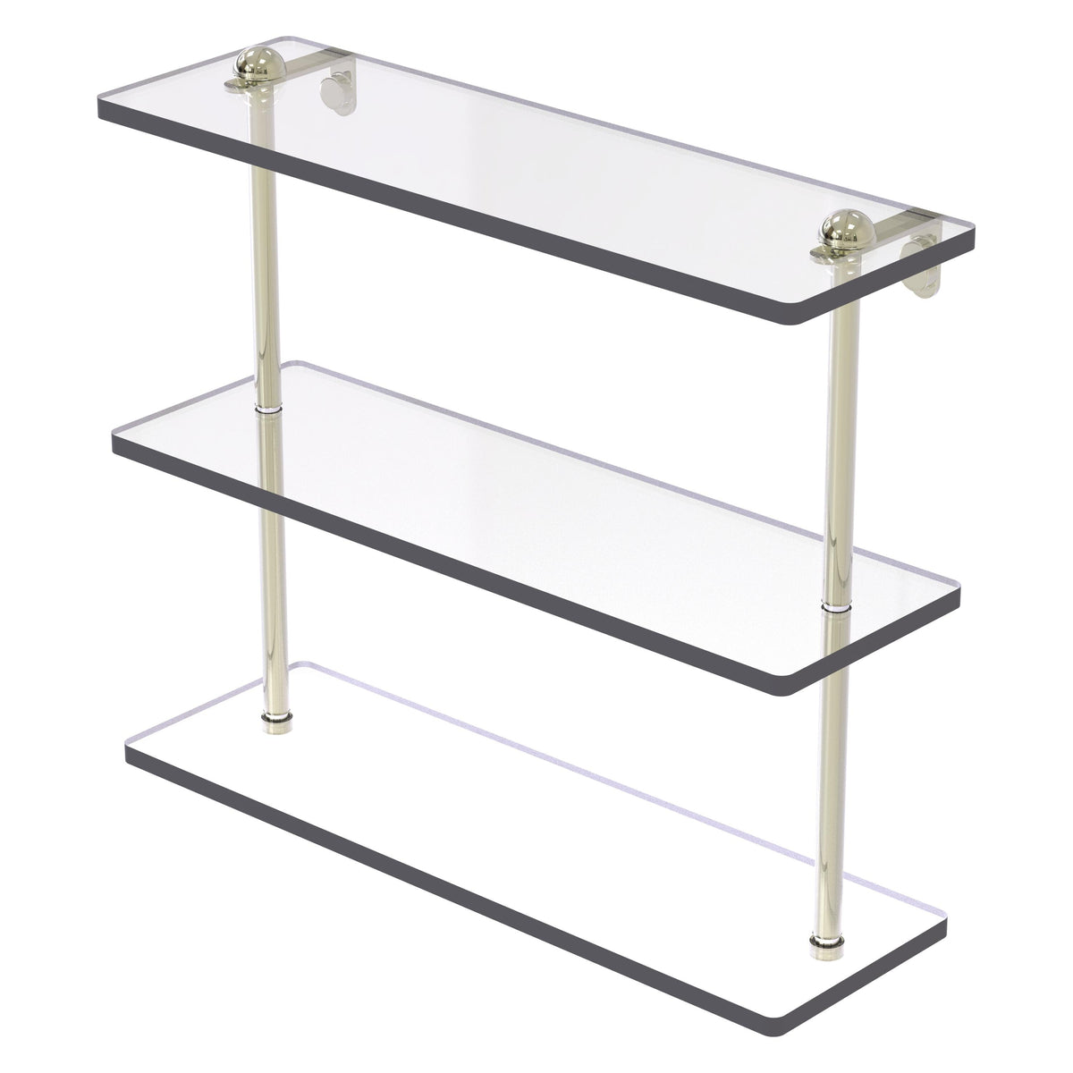 Triple Tiered Vanity Glass Shelf with Beveled Edges