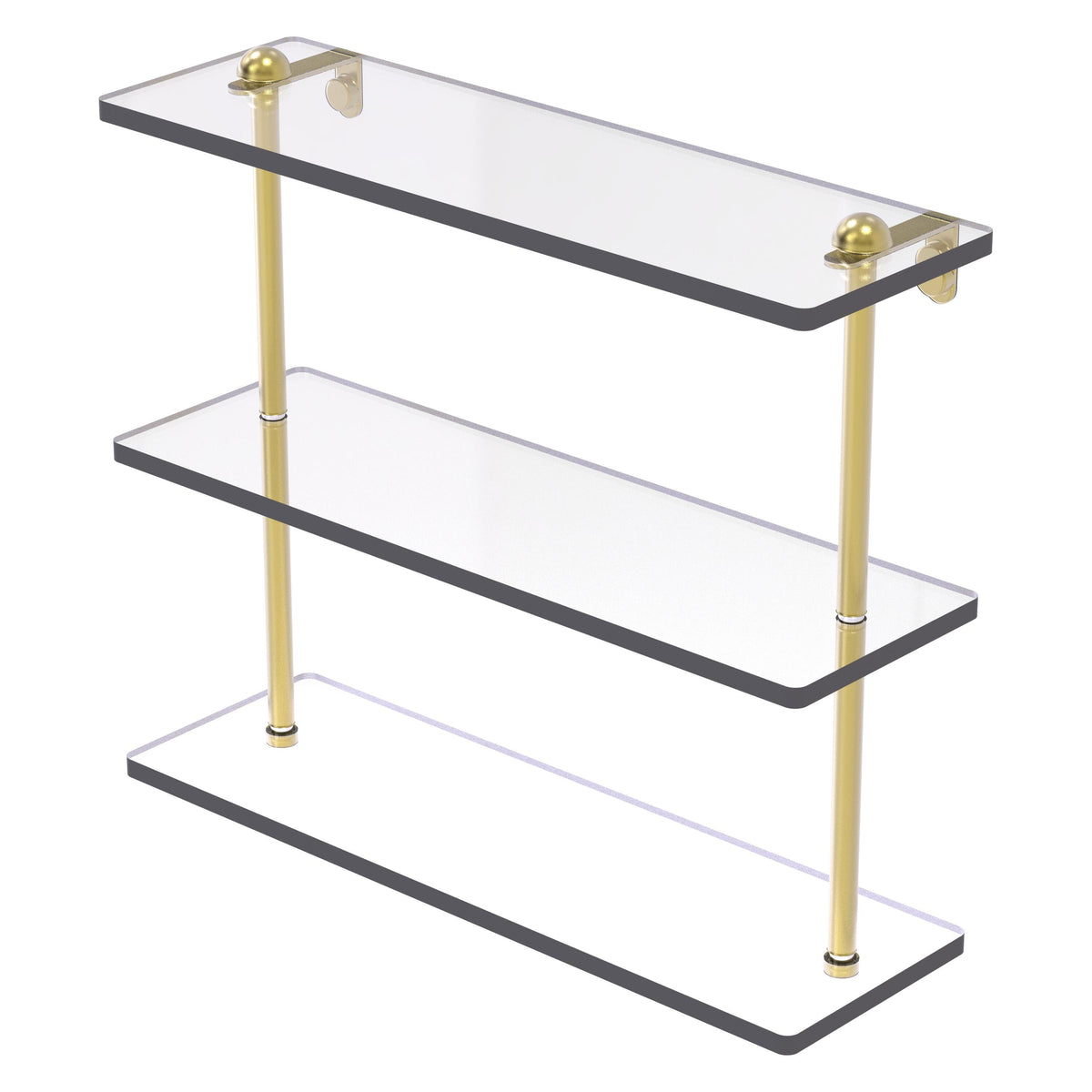 Triple Tiered Vanity Glass Shelf with Beveled Edges