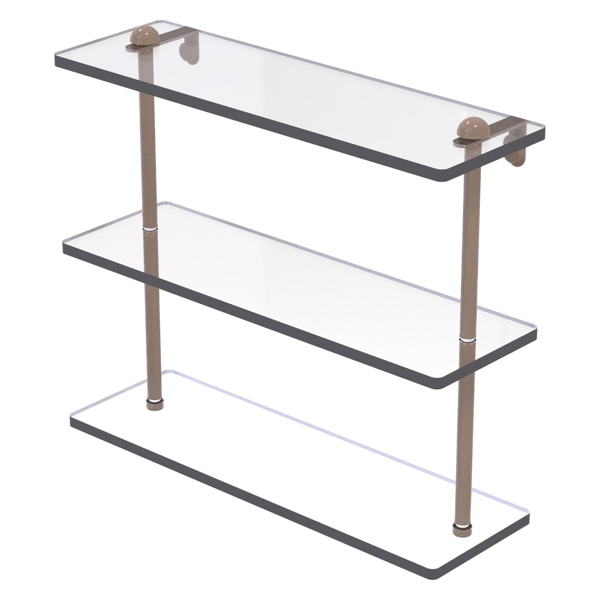 Triple Tiered Vanity Glass Shelf with Beveled Edges