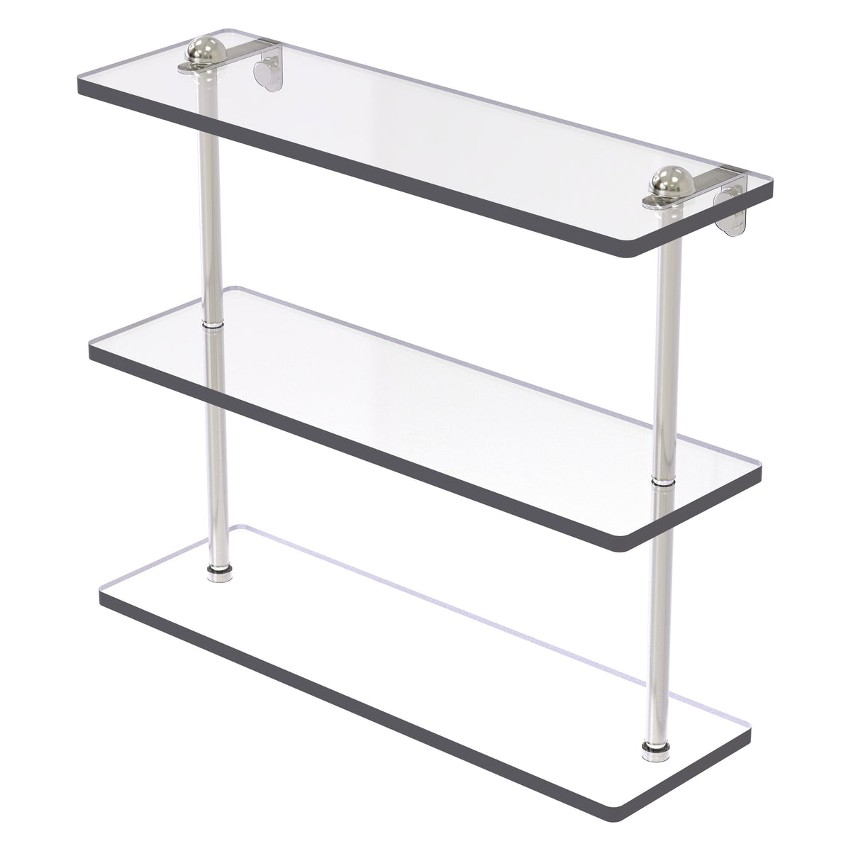 Triple Tiered Vanity Glass Shelf with Beveled Edges
