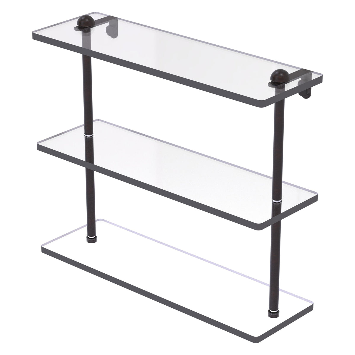 Triple Tiered Vanity Glass Shelf with Beveled Edges