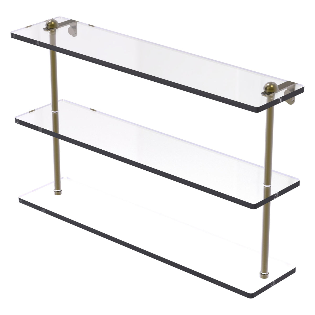 Triple Tiered Vanity Glass Shelf with Beveled Edges