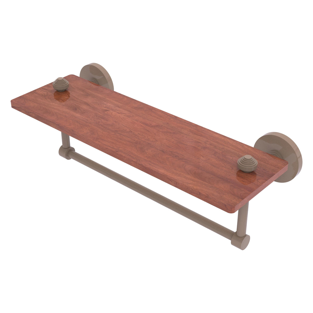 South Beach Collection Solid IPE Ironwood Shelf with Integrated Towel Bar