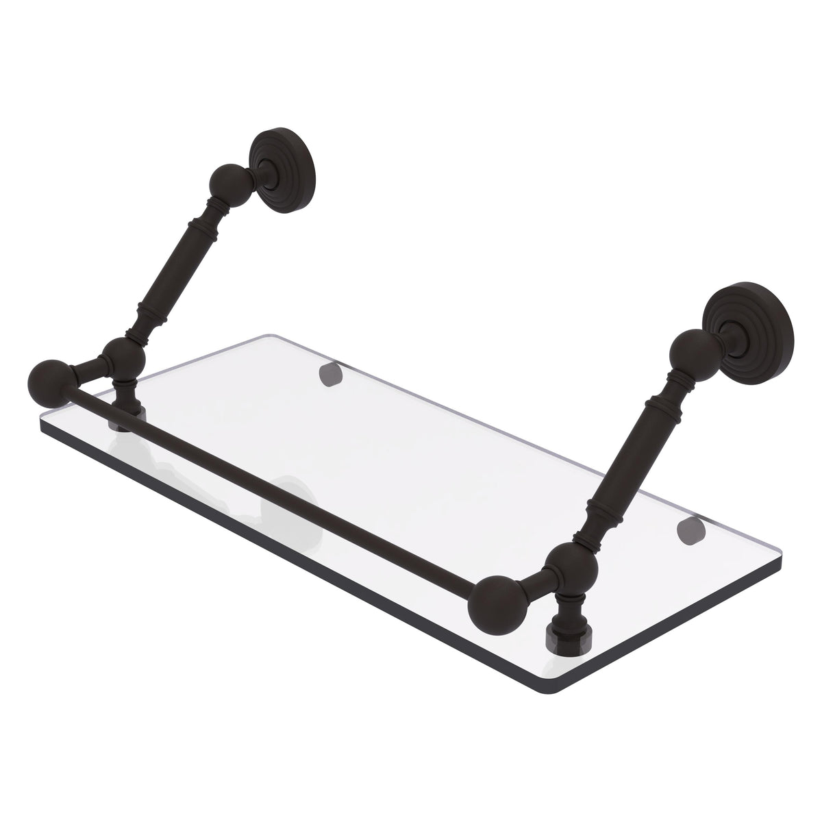 Waverly Place Floating Glass Shelf with Gallery Rail
