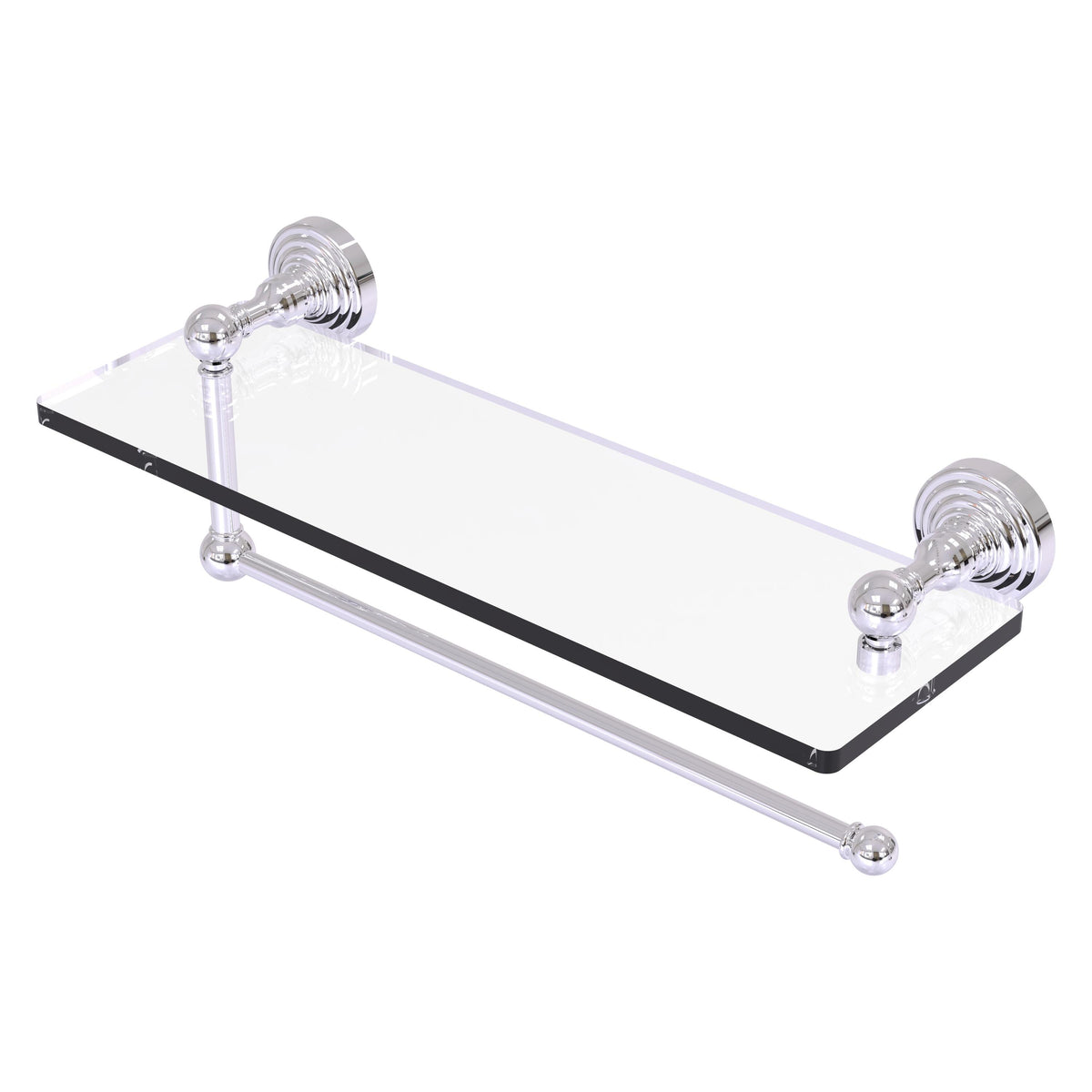 Waverly Place Collection Paper Towel Holder with Glass Shelf