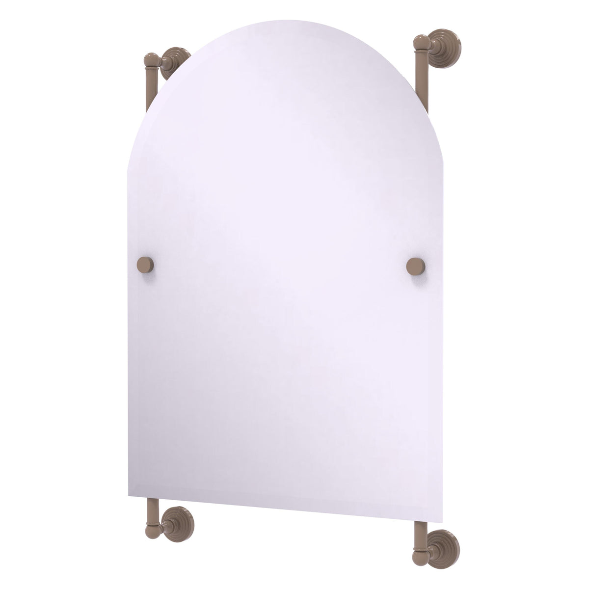 Waverly Place Collection Arched Top Frameless Rail Mounted Mirror