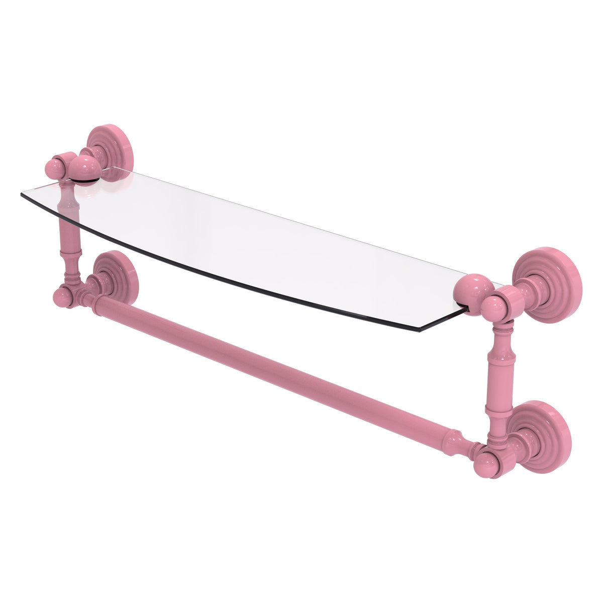 Waverly Place Collection Glass Vanity Shelf  with Integrated Towel Bar