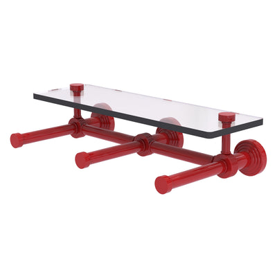 Waverly Place Collection Horizontal Reserve 3 Roll Toilet Paper Holder with Glass Shelf