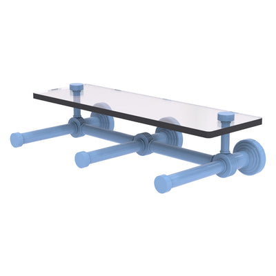Waverly Place Collection Horizontal Reserve 3 Roll Toilet Paper Holder with Glass Shelf