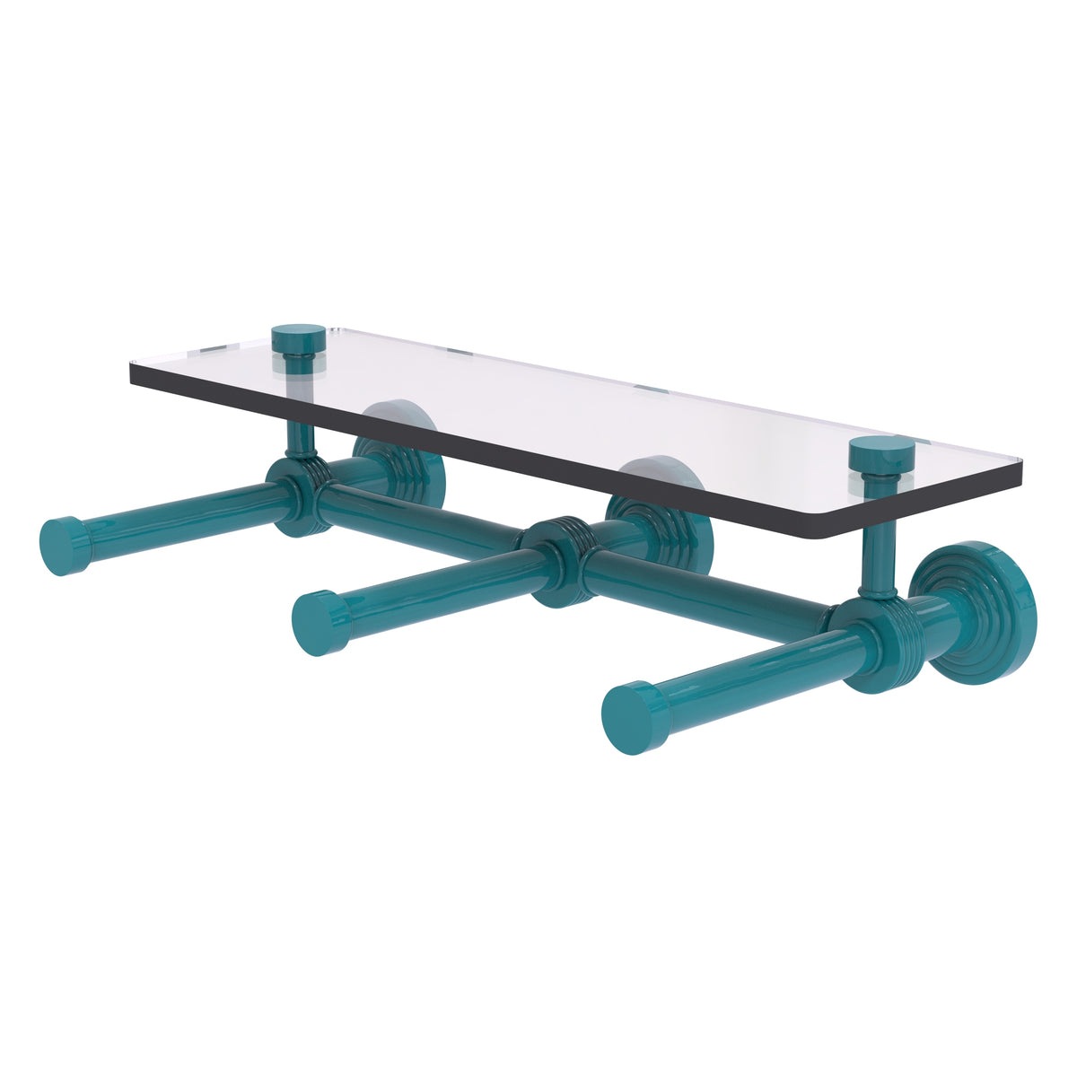 Waverly Place Collection Horizontal Reserve 3 Roll Toilet Paper Holder with Glass Shelf