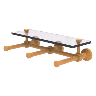 Waverly Place Collection Horizontal Reserve 3 Roll Toilet Paper Holder with Glass Shelf