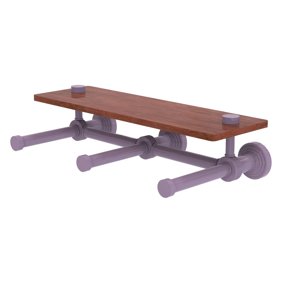 Waverly Place Collection Horizontal Reserve 3 Roll Toilet Paper Holder with Wood Shelf