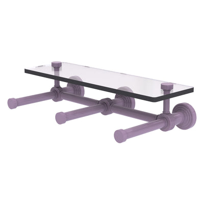 Waverly Place Collection Horizontal Reserve 3 Roll Toilet Paper Holder with Glass Shelf
