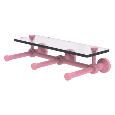 Waverly Place Collection Horizontal Reserve 3 Roll Toilet Paper Holder with Glass Shelf