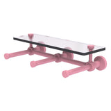 Waverly Place Collection Horizontal Reserve 3 Roll Toilet Paper Holder with Glass Shelf