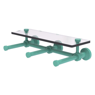 Waverly Place Collection Horizontal Reserve 3 Roll Toilet Paper Holder with Glass Shelf