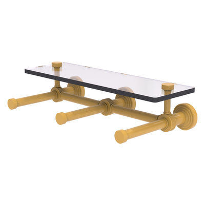 Waverly Place Collection Horizontal Reserve 3 Roll Toilet Paper Holder with Glass Shelf