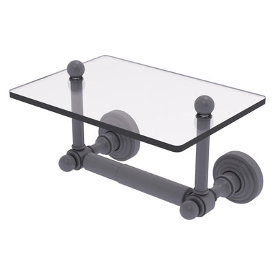 Waverly Place Collection Two Post Toilet Tissue Holder with Glass Shelf