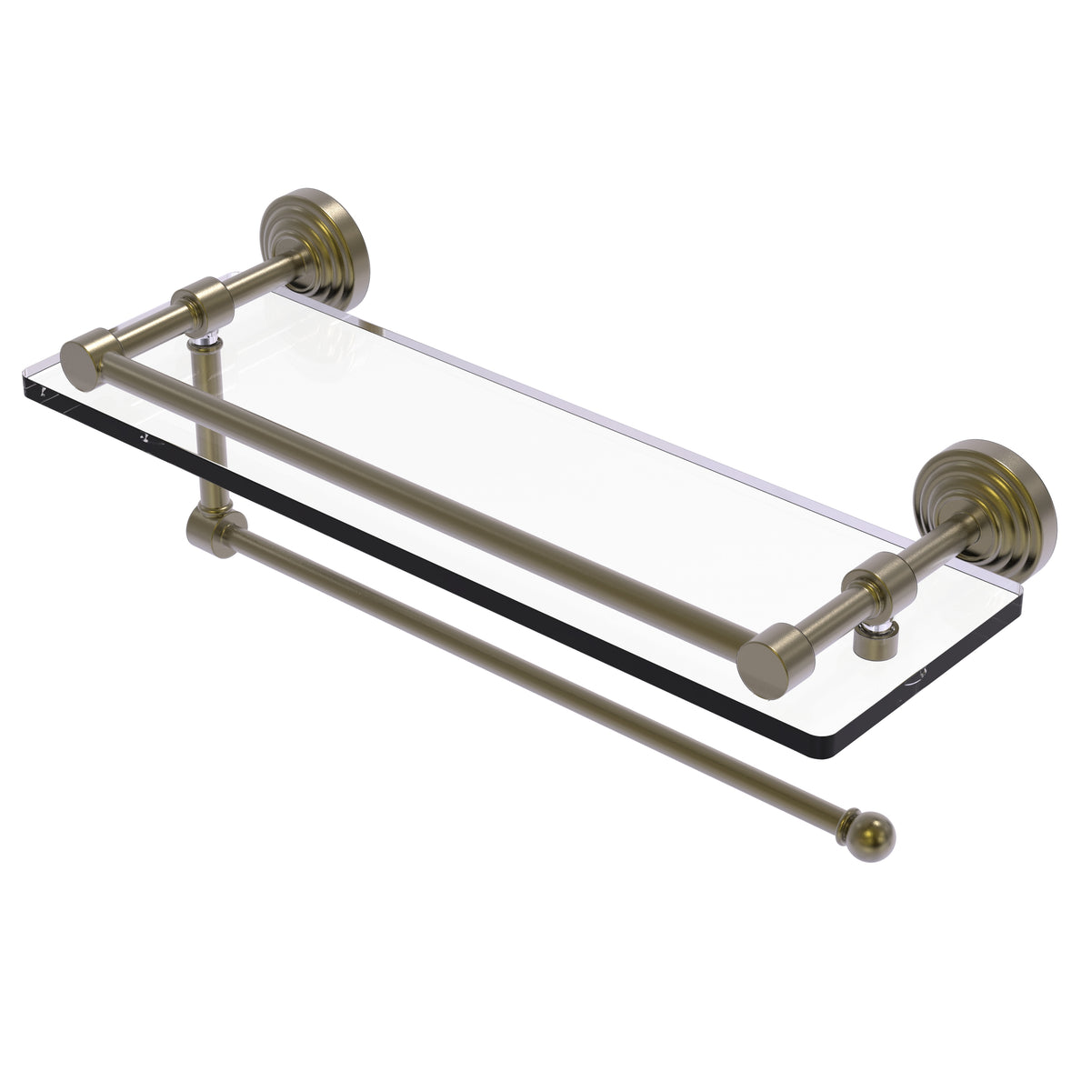 Waverly Place Collection Paper Towel Holder with Gallery Rail Glass Shelf