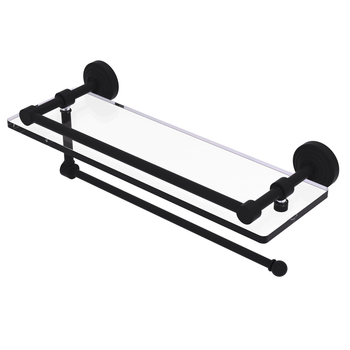 Waverly Place Collection Paper Towel Holder with Gallery Rail Glass Shelf