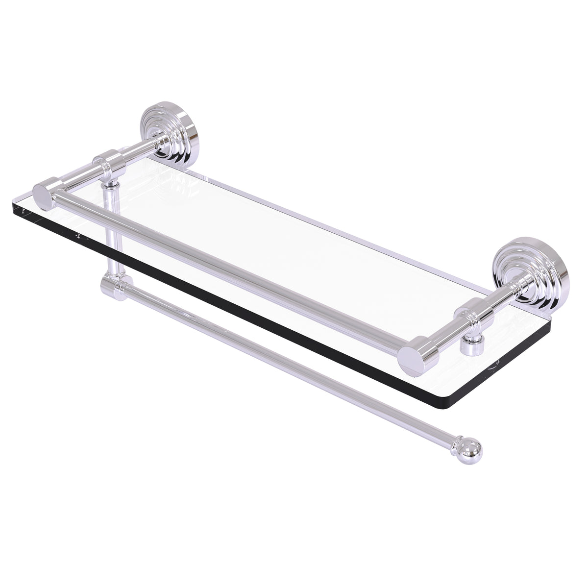 Waverly Place Collection Paper Towel Holder with Gallery Rail Glass Shelf