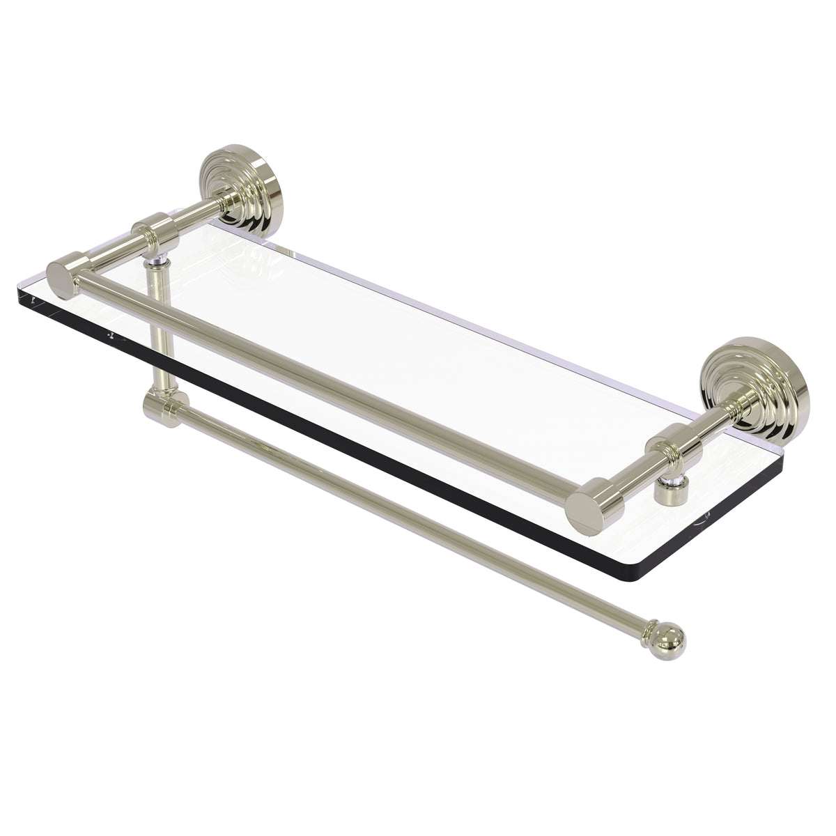 Waverly Place Collection Paper Towel Holder with Gallery Rail Glass Shelf