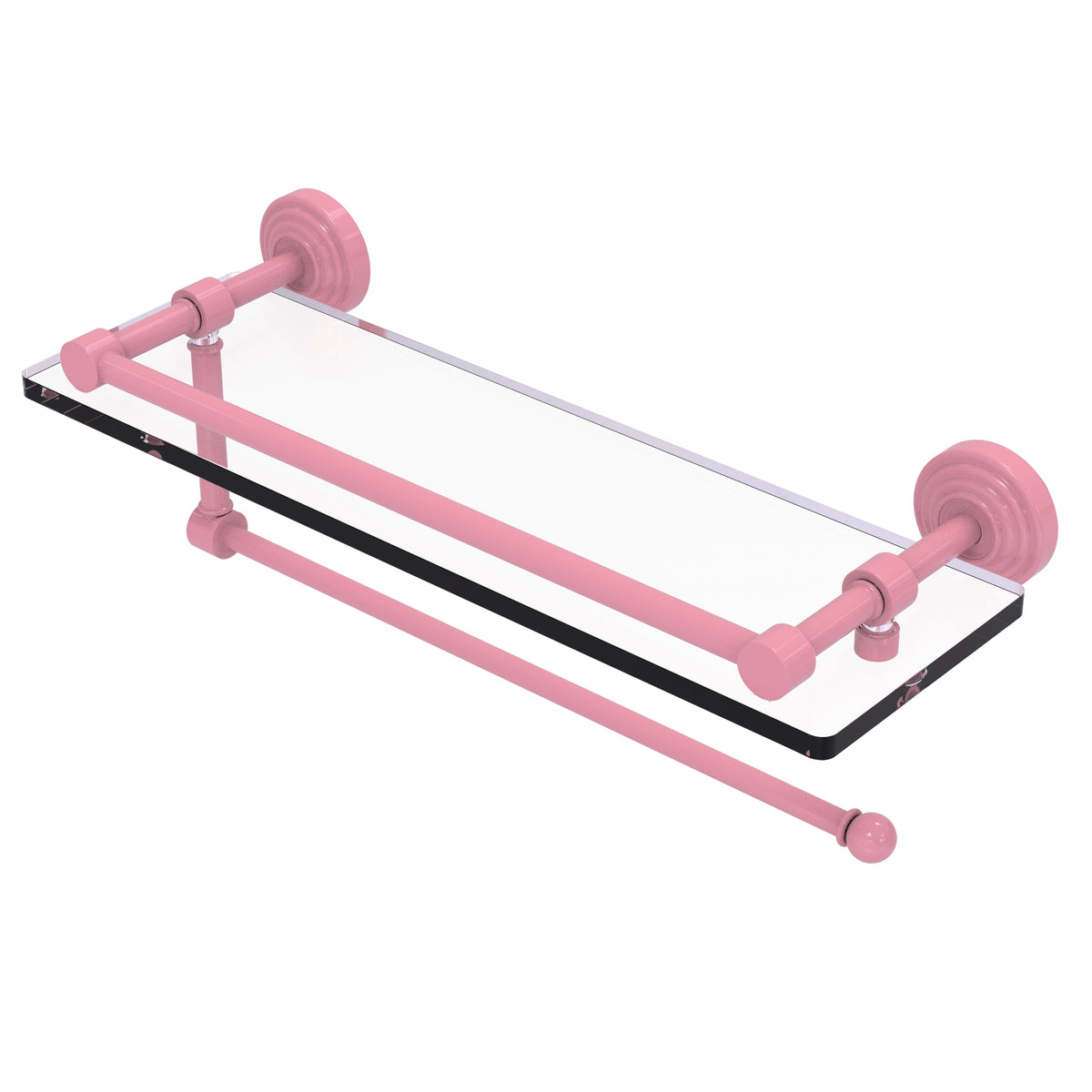 Waverly Place Collection Paper Towel Holder with Gallery Rail Glass Shelf