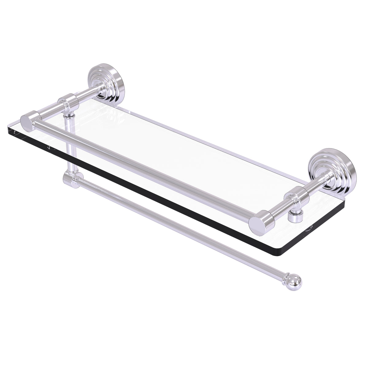 Waverly Place Collection Paper Towel Holder with Gallery Rail Glass Shelf