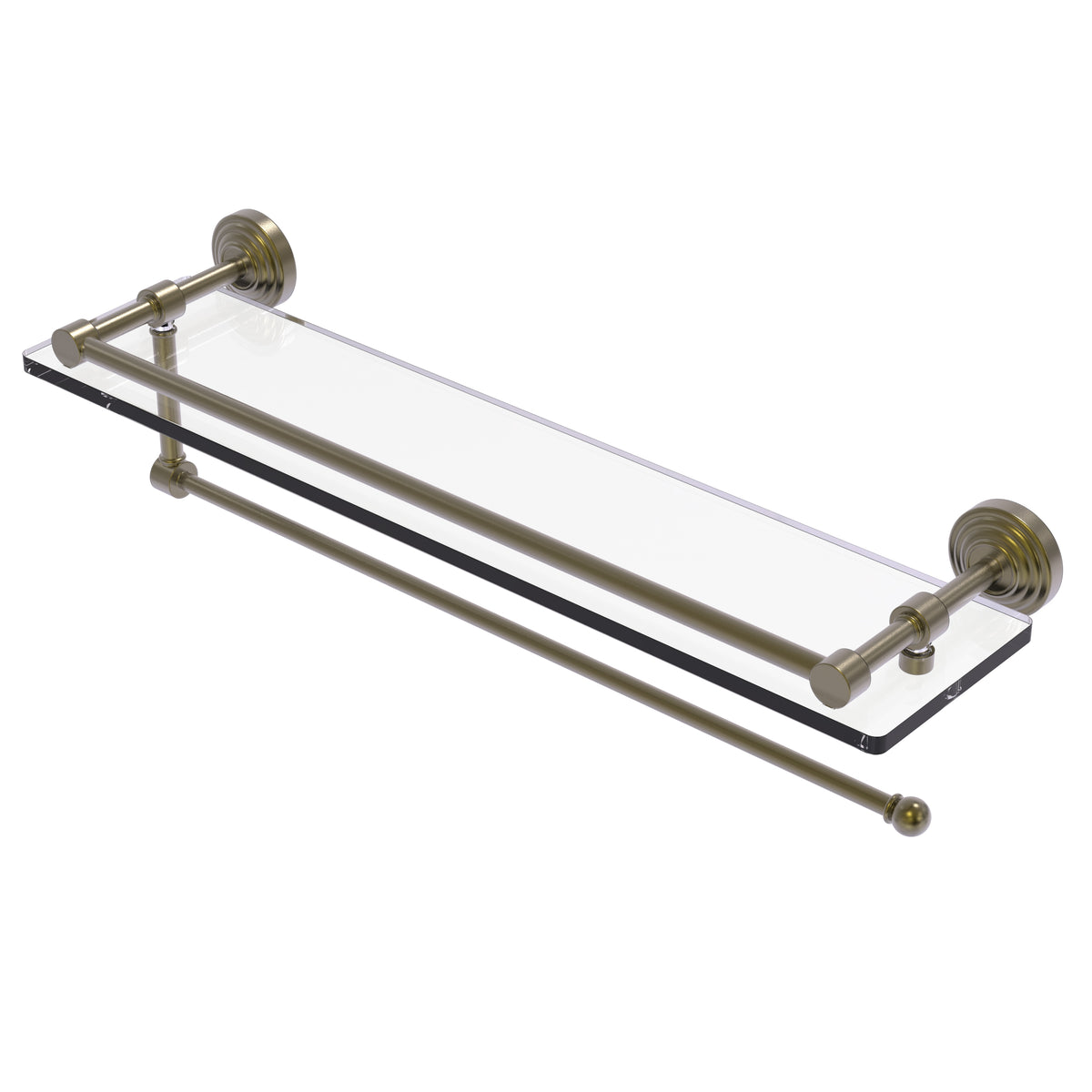Waverly Place Collection Paper Towel Holder with Gallery Rail Glass Shelf