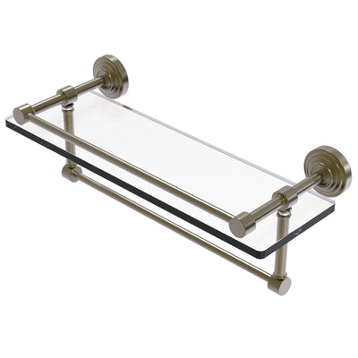 Waverly Place Collection Gallery Rail Glass Shelf with Towel Bar