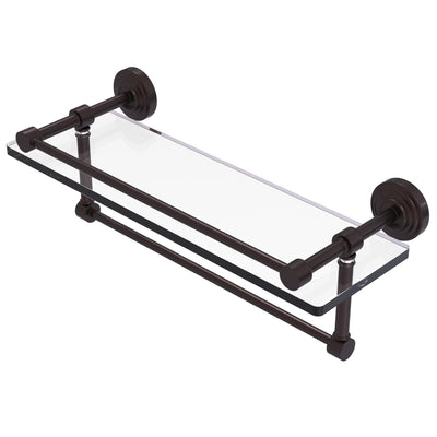 Waverly Place Collection Gallery Rail Glass Shelf with Towel Bar