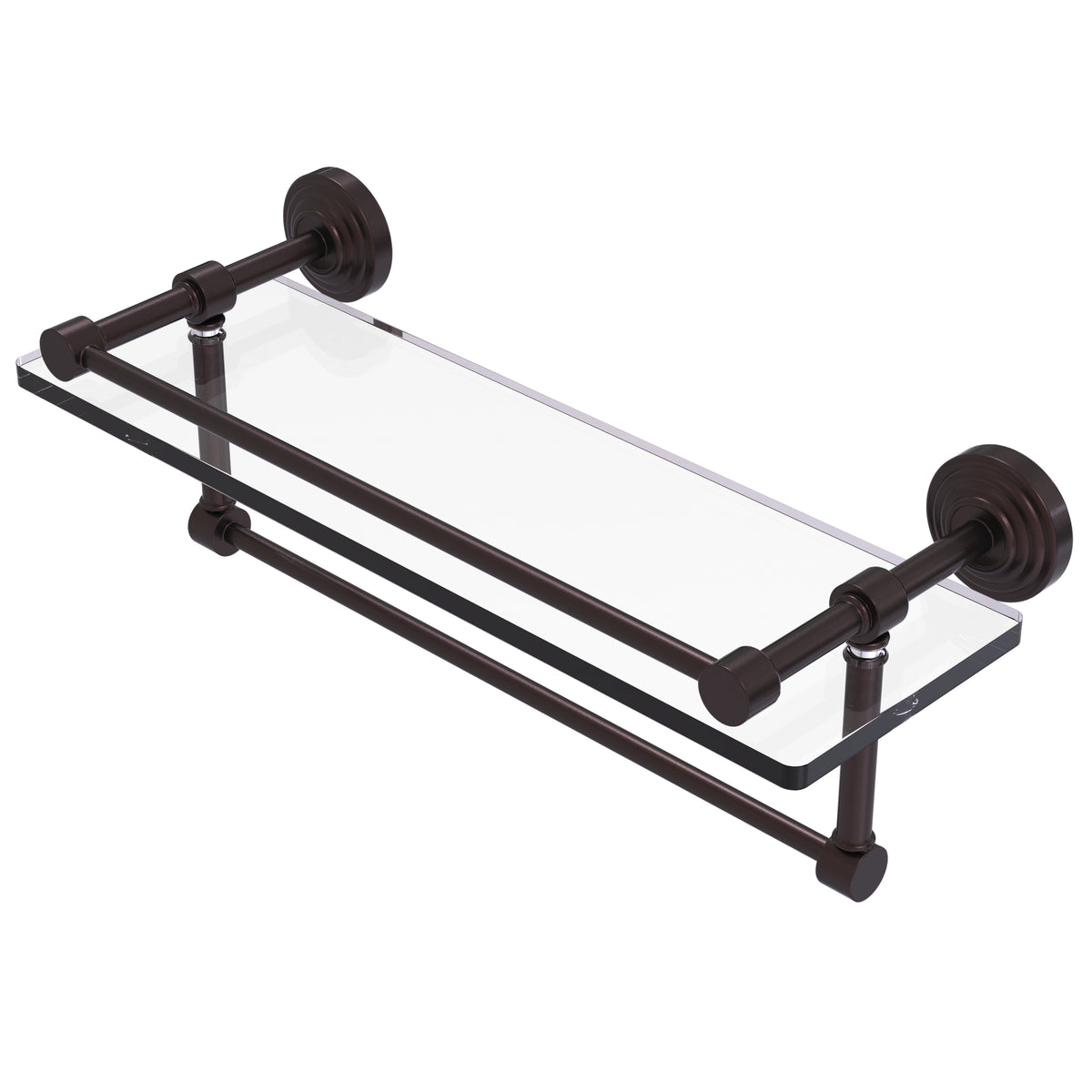 Waverly Place Collection Gallery Rail Glass Shelf with Towel Bar