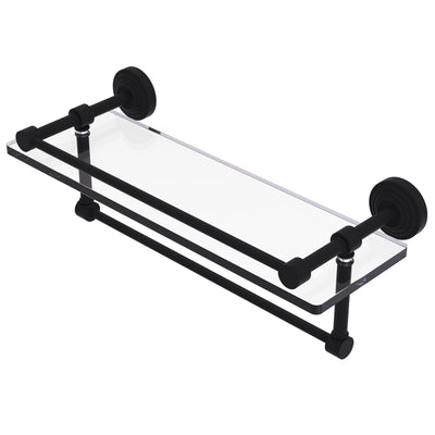 Waverly Place Collection Gallery Rail Glass Shelf with Towel Bar
