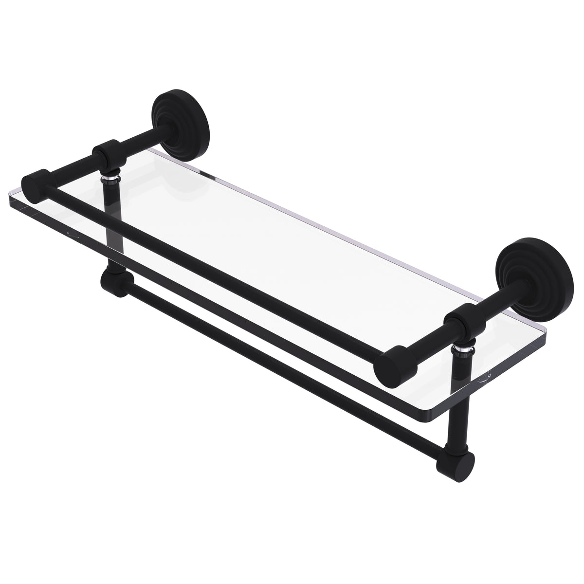 Waverly Place Collection Gallery Rail Glass Shelf with Towel Bar