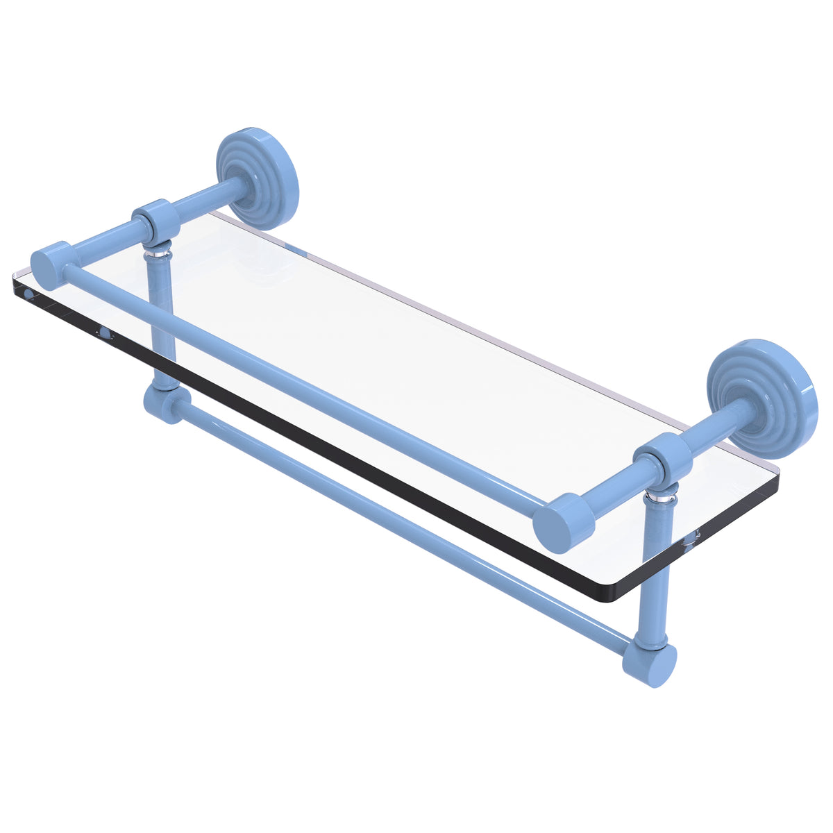 Waverly Place Collection Gallery Rail Glass Shelf with Towel Bar