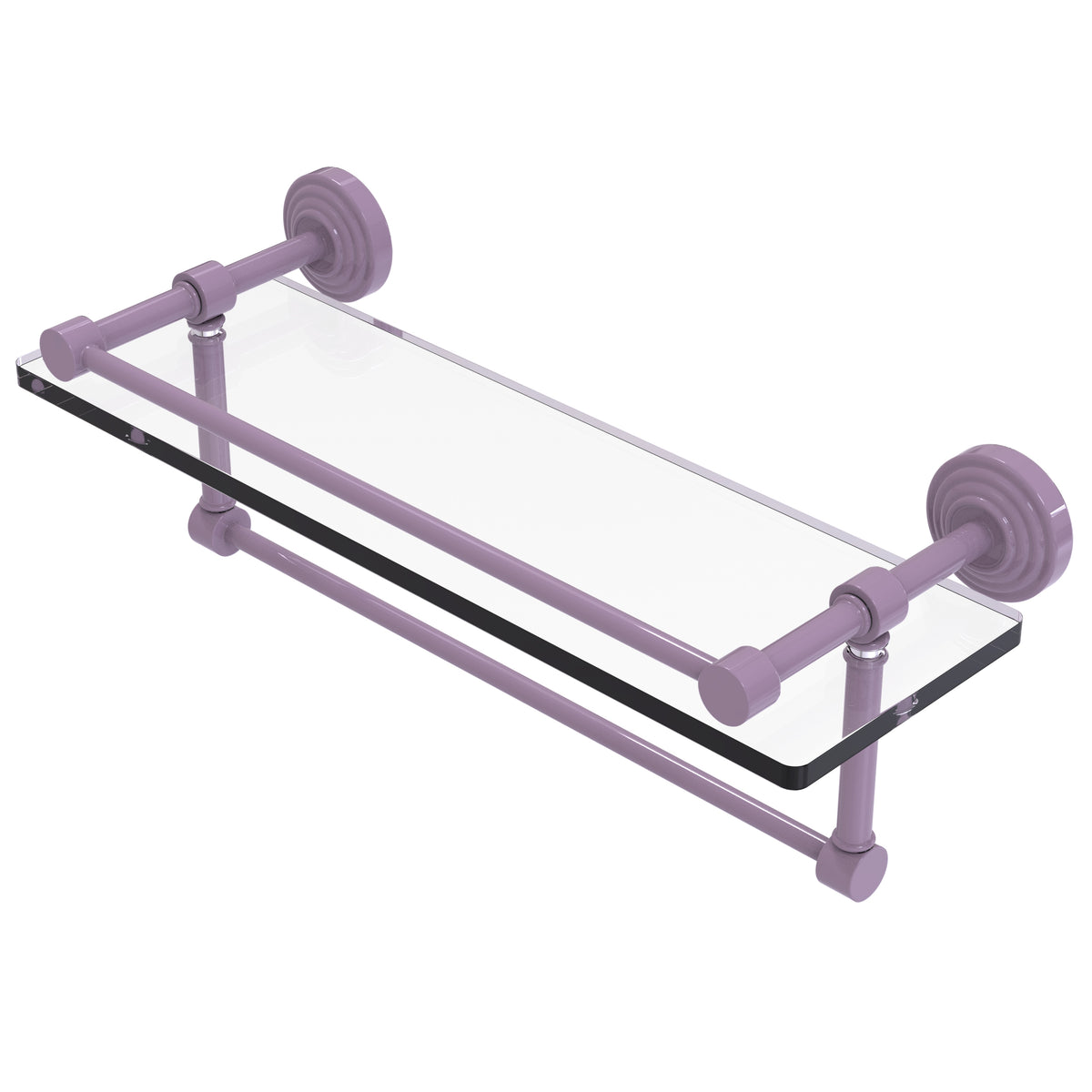 Waverly Place Collection Gallery Rail Glass Shelf with Towel Bar