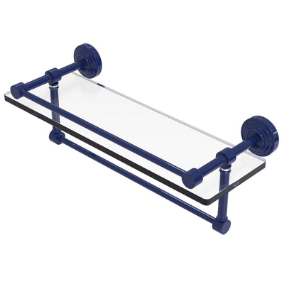Waverly Place Collection Gallery Rail Glass Shelf with Towel Bar