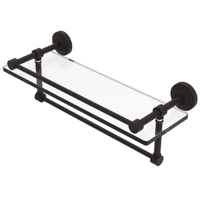 Waverly Place Collection Gallery Rail Glass Shelf with Towel Bar