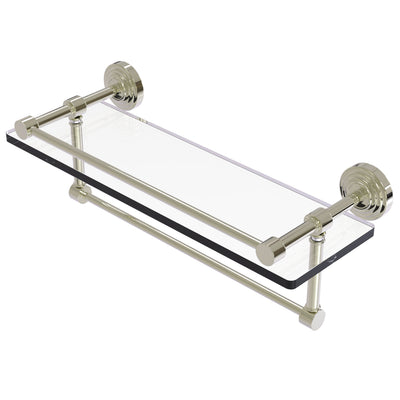 Waverly Place Collection Gallery Rail Glass Shelf with Towel Bar