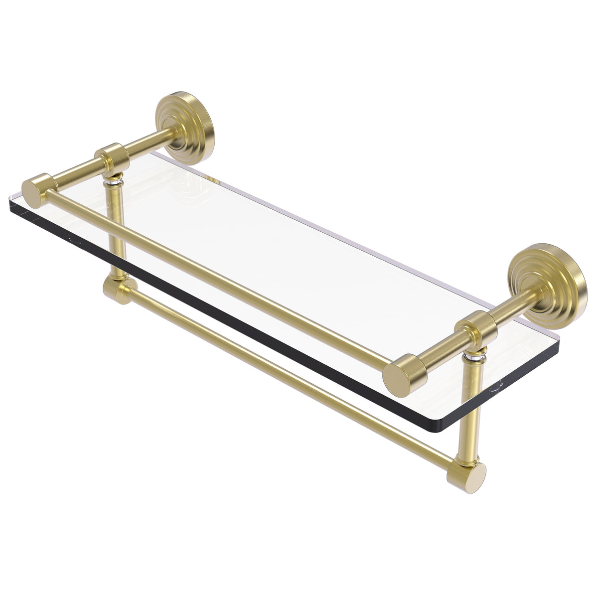 Waverly Place Collection Gallery Rail Glass Shelf with Towel Bar