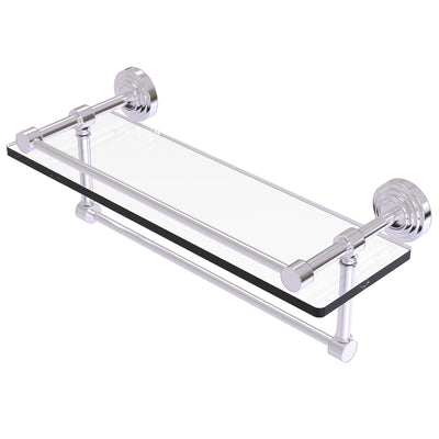 Waverly Place Collection Gallery Rail Glass Shelf with Towel Bar