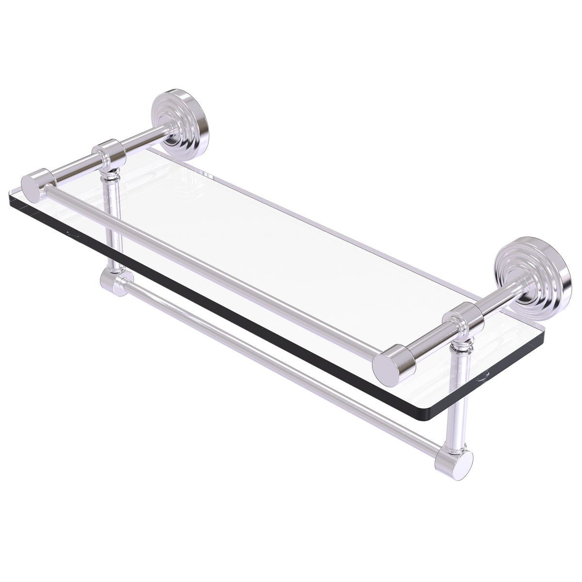 Waverly Place Collection Gallery Rail Glass Shelf with Towel Bar