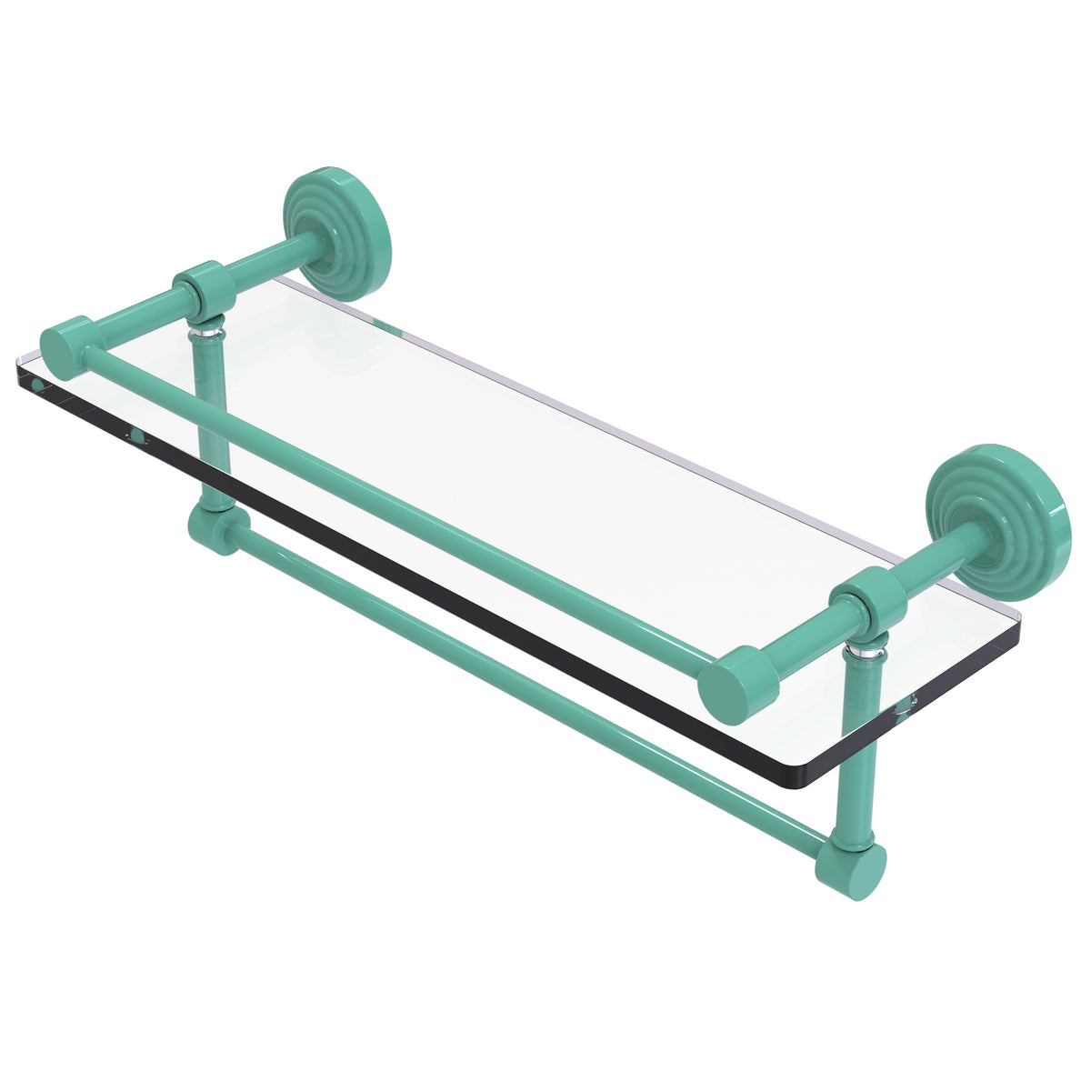 Waverly Place Collection Gallery Rail Glass Shelf with Towel Bar