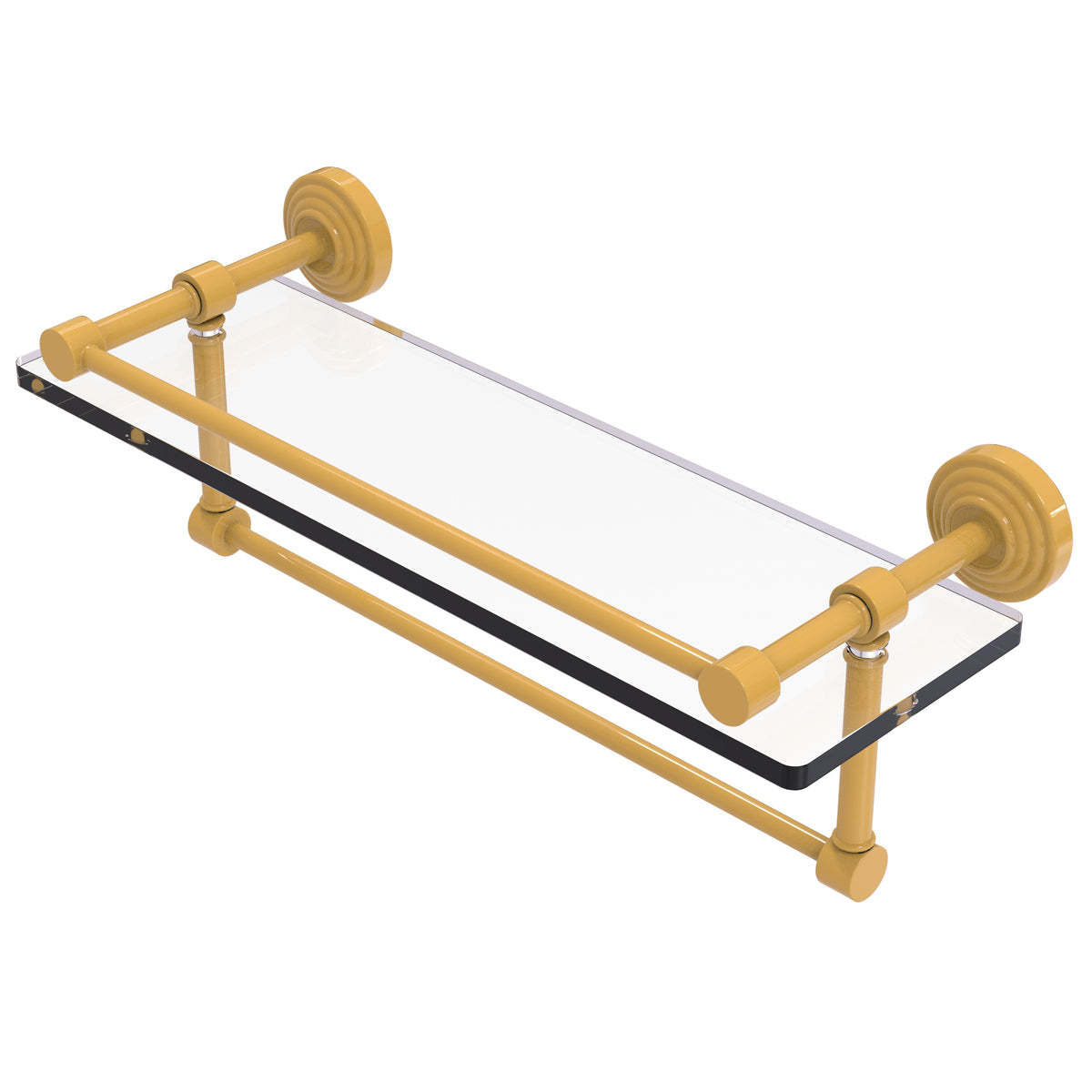 Waverly Place Collection Gallery Rail Glass Shelf with Towel Bar