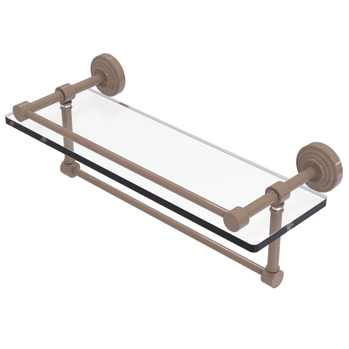 Waverly Place Collection Gallery Rail Glass Shelf with Towel Bar