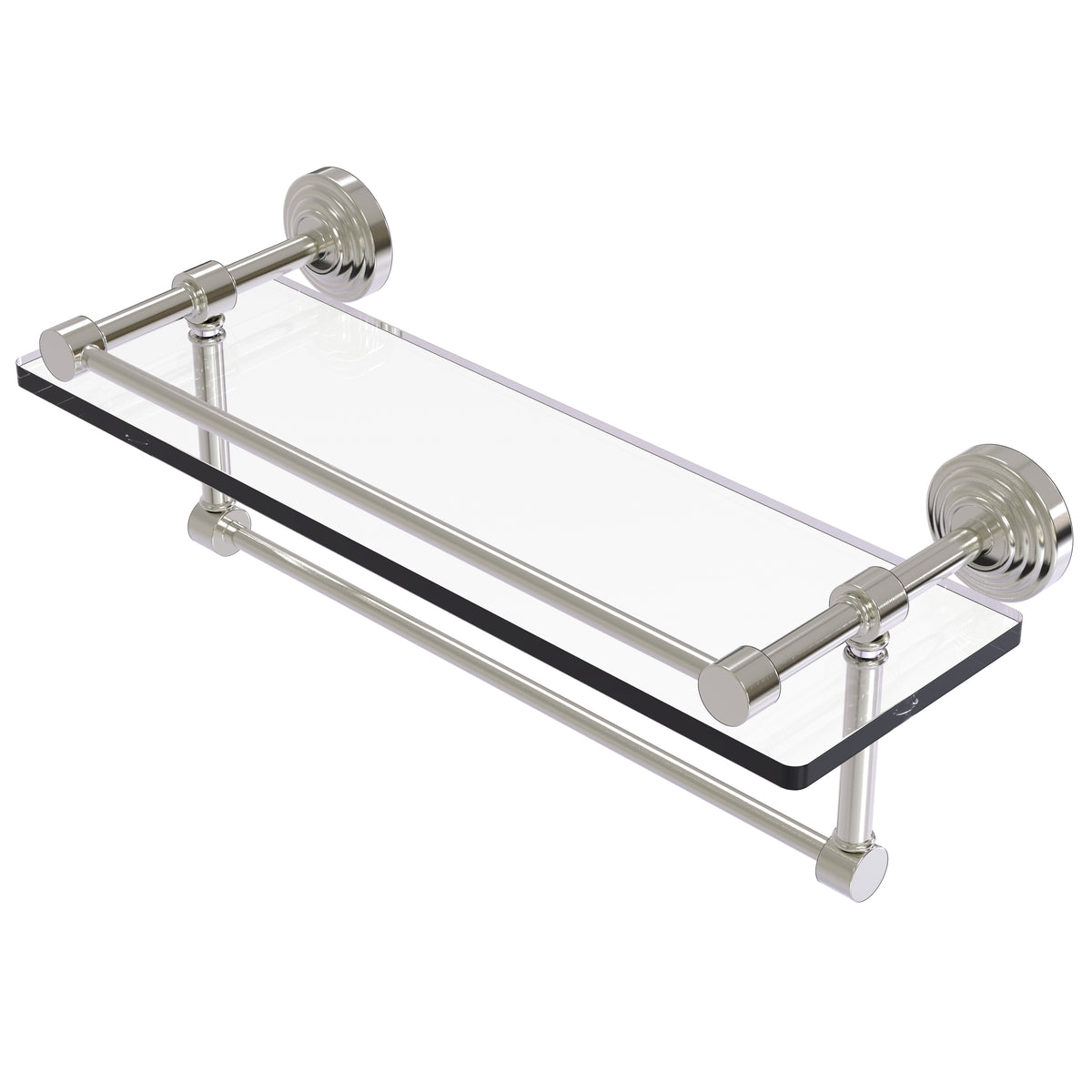 Waverly Place Collection Gallery Rail Glass Shelf with Towel Bar